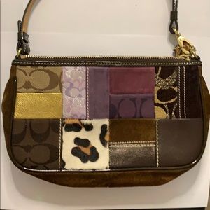 Coach leather and suede patchwork mini bag